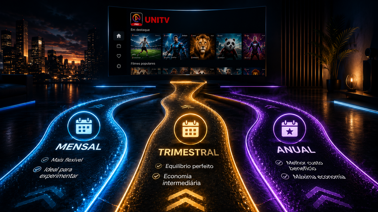 Planos UniTV 2026 mensal, trimestral e anual comparados